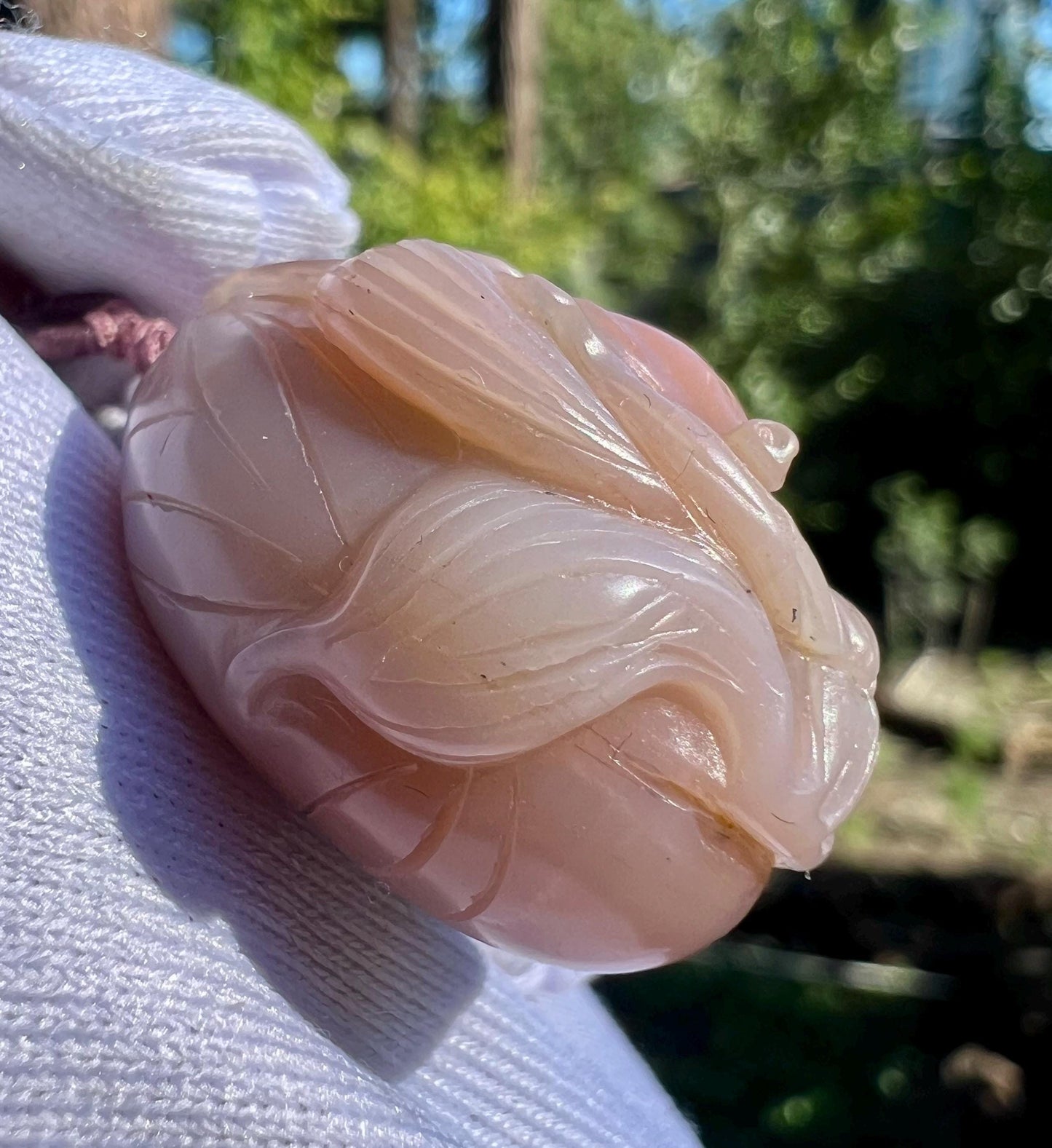 Certified natural Sichuan old mine Yanyuan agate pendant/fleshy pink Yanyuan Agate Nine-tailed Fox 天然精品 川料盐源玛瑙 粉糯双色九尾狐#2085满色满肉 高玉化度