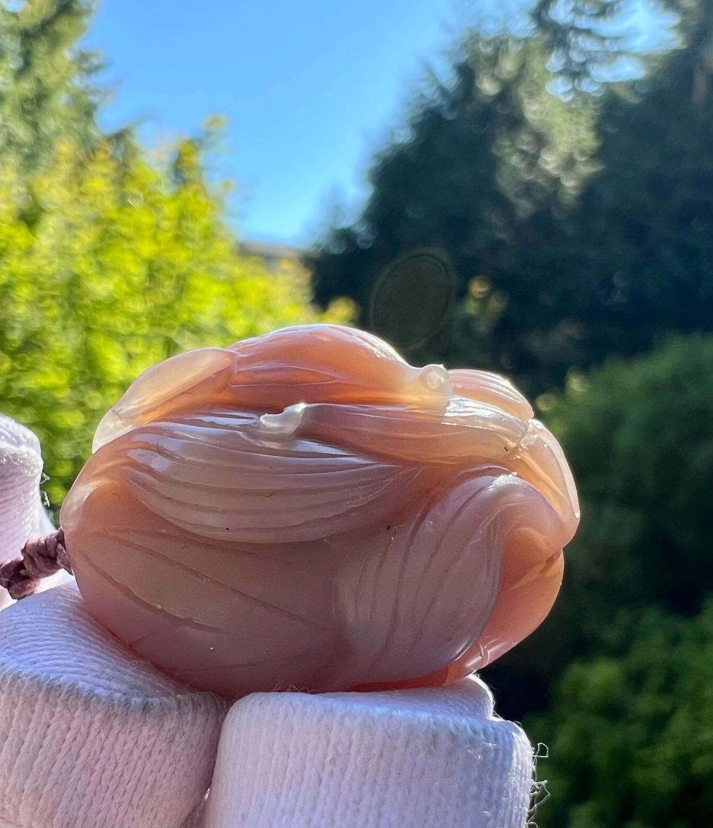 Certified natural Sichuan old mine Yanyuan agate pendant/fleshy pink Yanyuan Agate Nine-tailed Fox 天然精品 川料盐源玛瑙 粉糯双色九尾狐#2085满色满肉 高玉化度