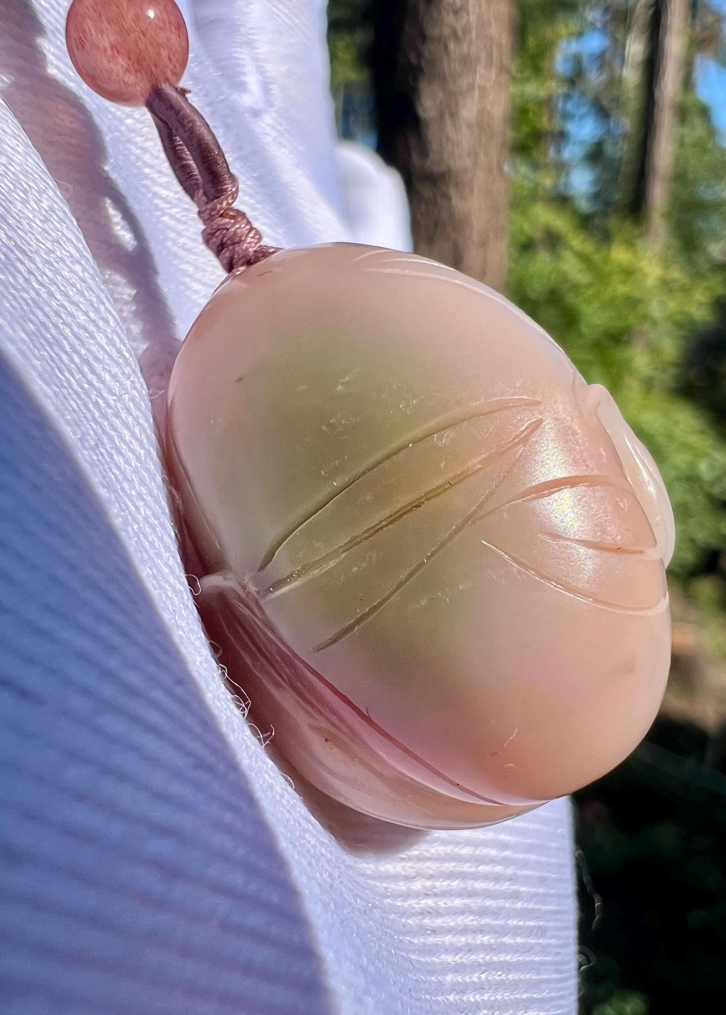 Certified natural Sichuan old mine Yanyuan agate pendant/fleshy pink Yanyuan Agate Nine-tailed Fox 天然精品 川料盐源玛瑙 粉糯双色九尾狐#2085满色满肉 高玉化度