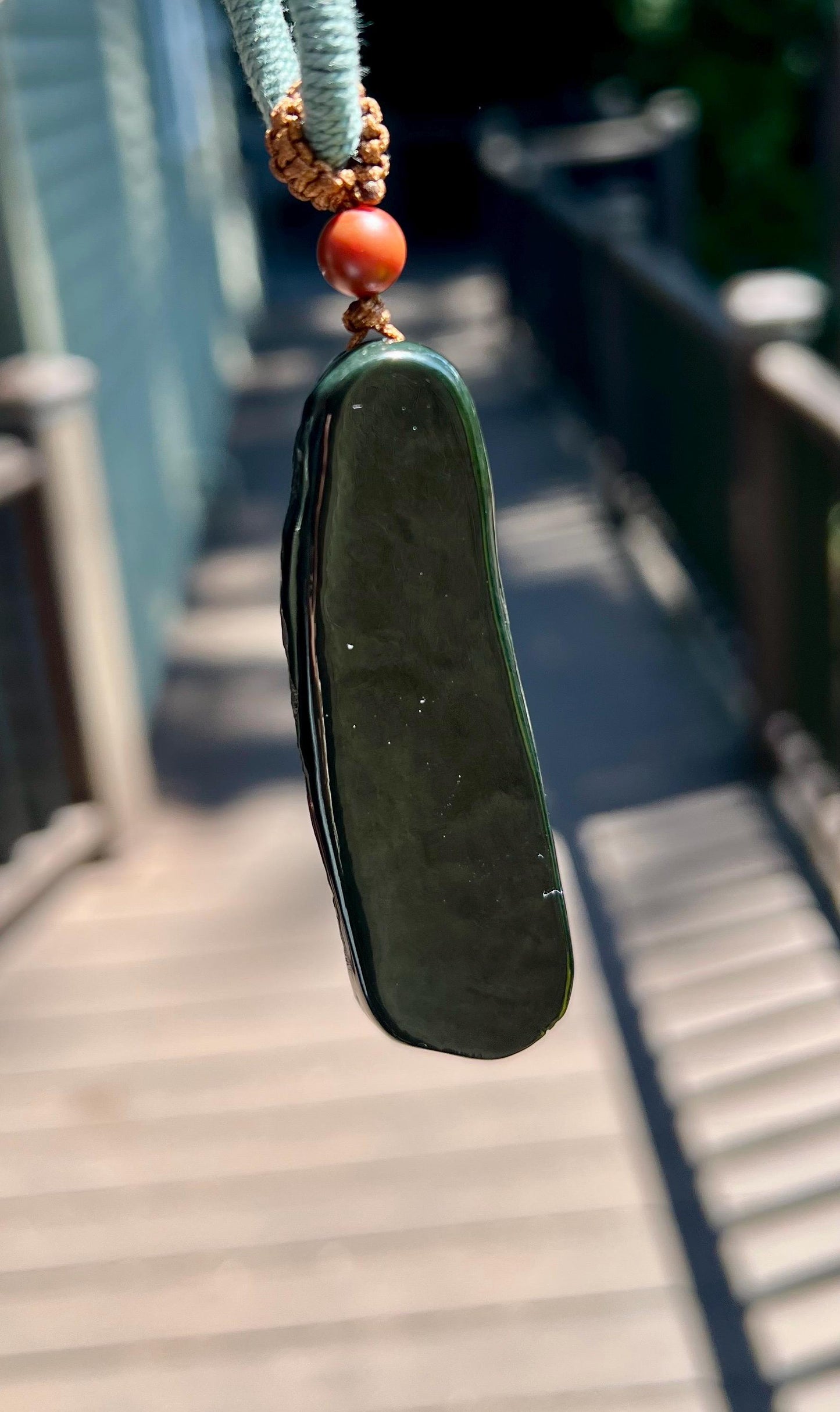Certified natural river jade/oily black jade/dark nephrite freeform pendant/hand carved Enlightenment pendant天然精品软玉 细料黑青玉 子料吊坠 悟道 #8768黑、细、油