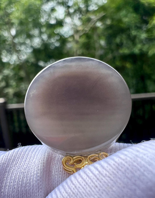 Certified natural jade/purple nephrite round  safety pendant necklace/grape purple nothing pendant/S925天然软玉 烟紫玉圆牌吊坠 深紫葡萄紫 无事牌#1016