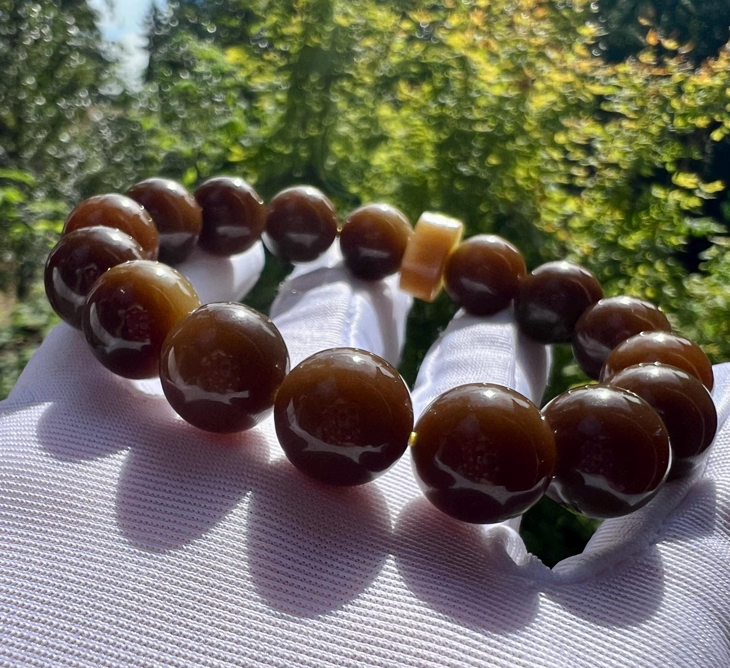 12mm Certified natural jade/ dark brown nephrite bracelet/chocolate color 天然精品软玉 且末糖玉手串 浓巧克力糖 #2398