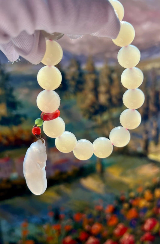 12mm Certified natural jade/ lotus root pink nephrite bracelet/purple nephrite feather charm 天然精品软玉 藕粉手串 冰糯果冻料 胶感足起莹光 #3074 肉粉色 搭配软玉烟紫羽毛挂件