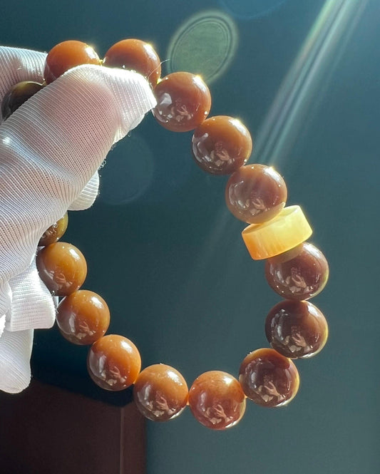 12mm Certified natural jade/ dark brown nephrite bracelet/chocolate color 天然精品软玉 且末糖玉手串 浓巧克力糖 #2398